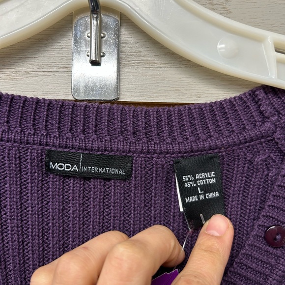 Moda International Deep Purple Knit Top - Picture 2 of 5